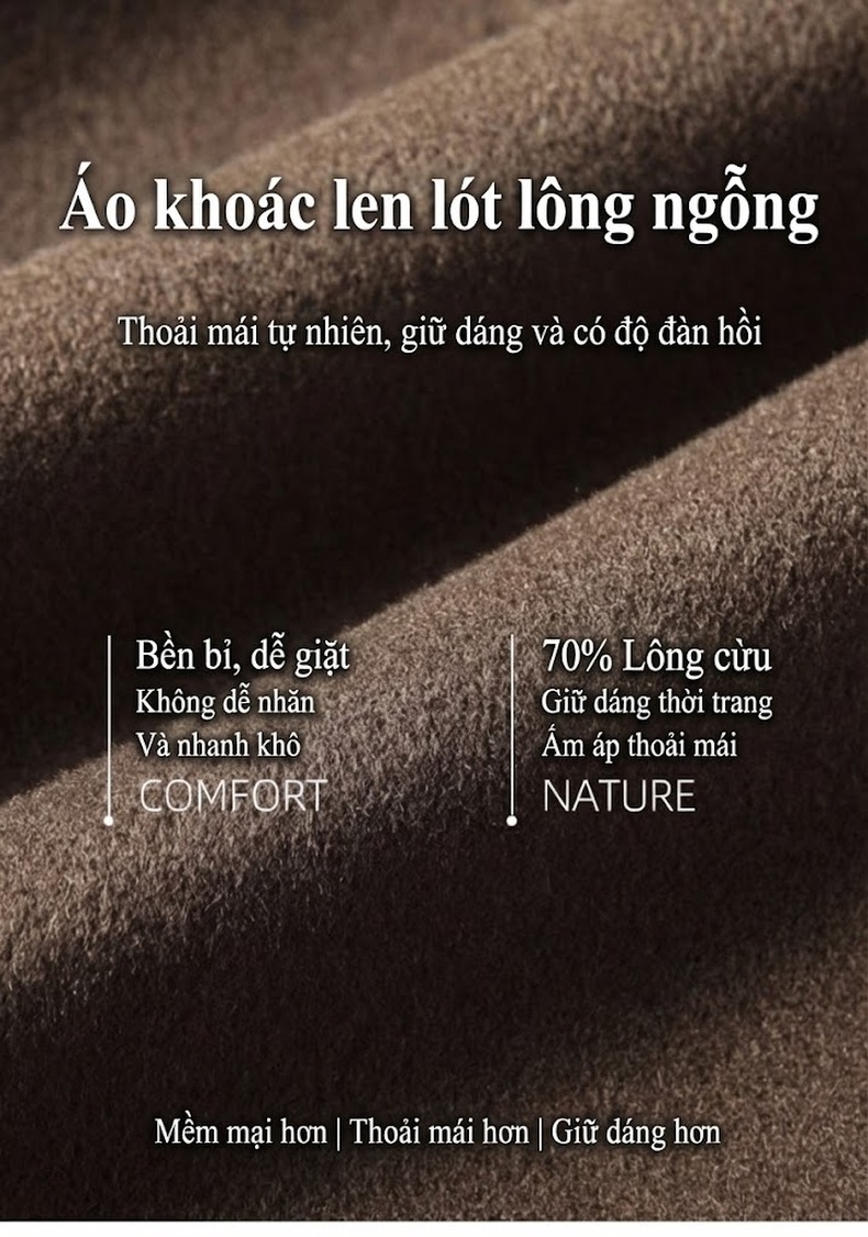 Áo Khoác Nam Dáng Ngắn Có Mũ Lông Vũ Lót Trong, Áo Khoác Dạ Hai Mặt chi tiết 1