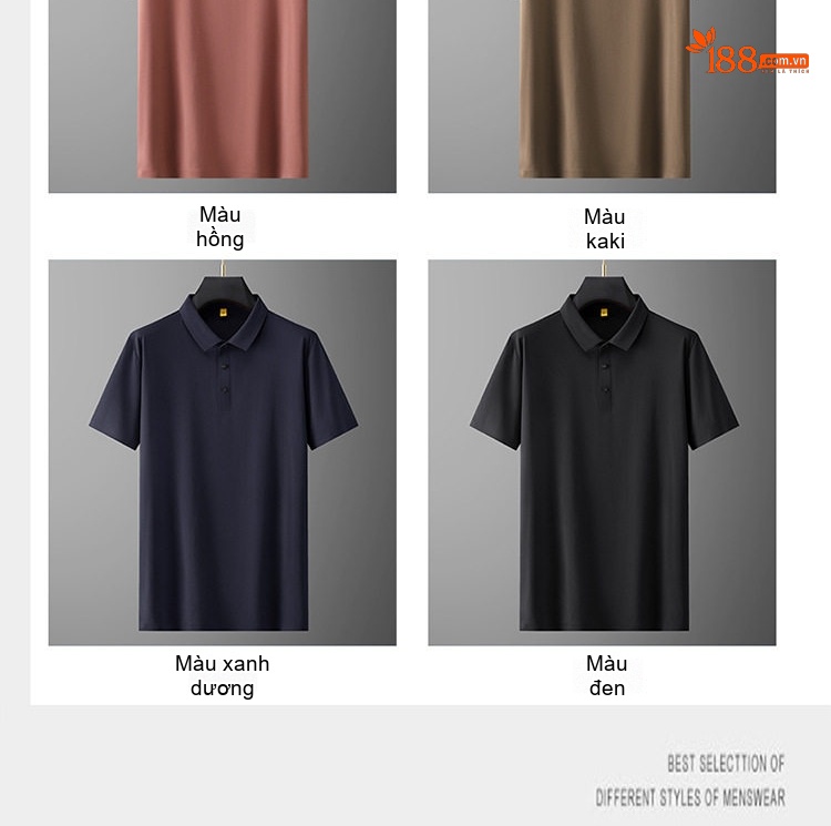 Áo Thun Polo Nam Cổ Bẻ Tay Ngắn Plus Size Vải Dệt Kim Thoáng Mát Màu Đen, Xanh Navy, Cam Đất, Nâu... chi tiết 8