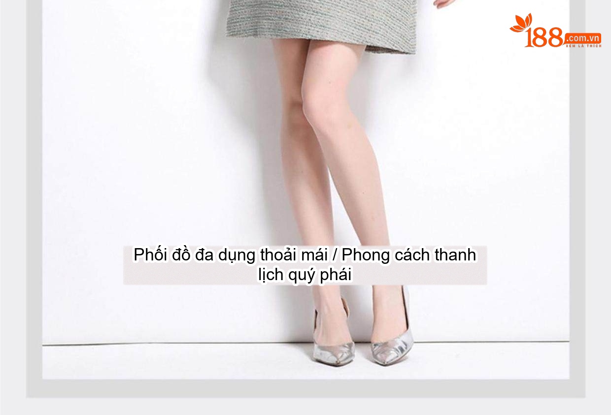 Váy liền thân Nữ Thu Đông dáng chữ A Chiết Eo Thêu Hoa Đính Hạt Cổ Bèo Tay Dài Màu Xanh chi tiết 6