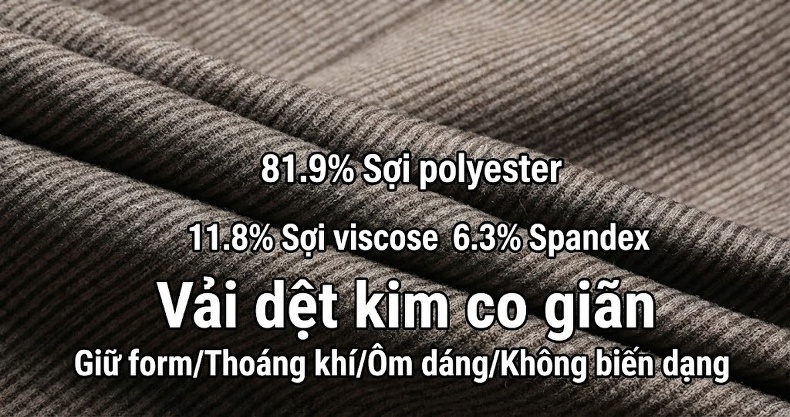 Áo Vest Nam Dáng Ôm Vừa Vặn Dày Dặn Không Nhăn Co Giãn Tốt Màu Nâu, Xám chi tiết 7