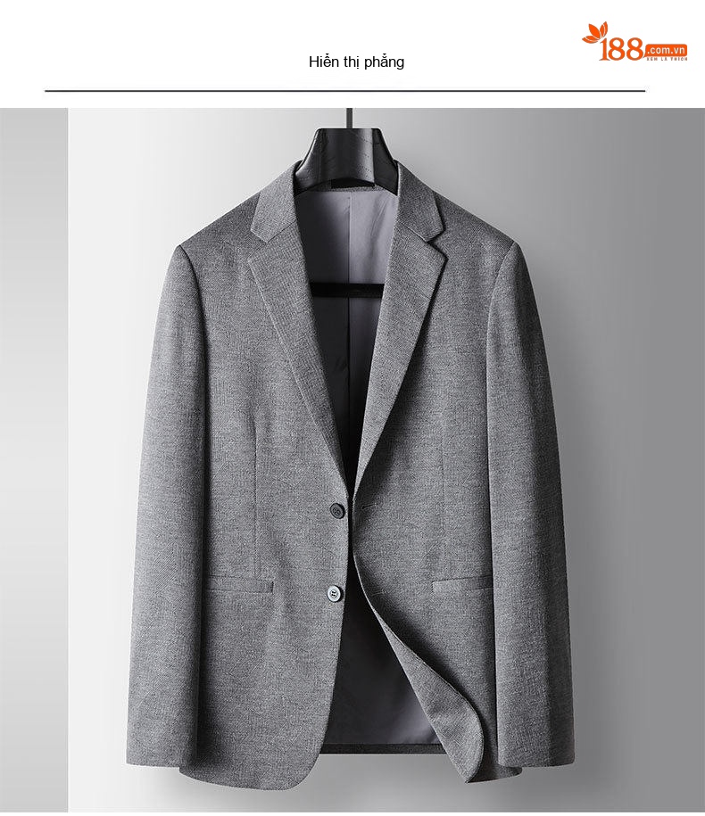 Áo Vest Blazer Nam Mỏng Nhẹ Phong Cách Hàn Quốc Màu Xám chi tiết 6