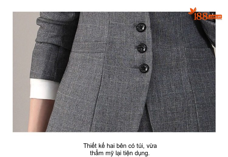 Áo Vest Nữ Tay Dài Công Sở Phong Cách Hàn Quốc Màu Xám, Đen chi tiết 32