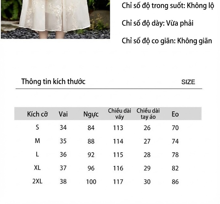 Váy Sườn Xám Cách Tân Nữ Tay Bồng dáng chữ A Phong Cách Cổ Điển Màu Trắng Kem chi tiết 8