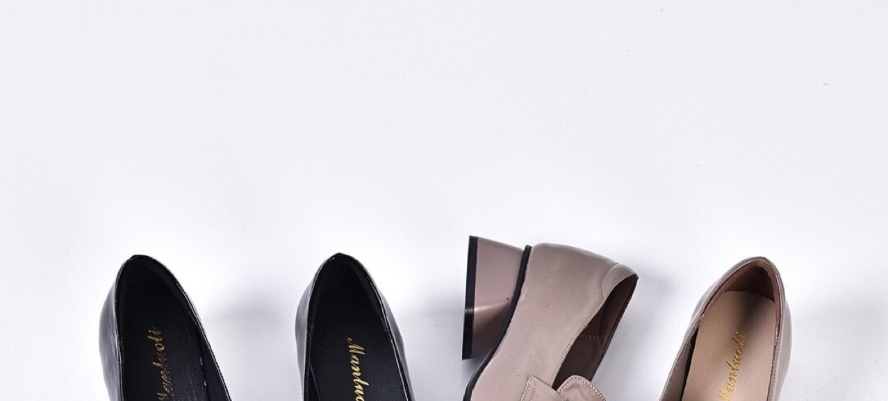 Giày Loafer Nữ Da Bóng Mũi Vuông Gót Vuông Chiều Cao Đế Khoảng 3cm Màu Đen, Nâu