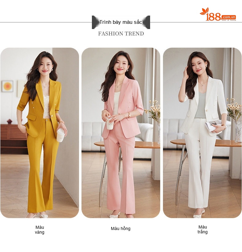 Áo Vest Công Sở Tay Lỡ Phong Cách Hàn Quốc Màu Hồng, Vàng, Trắng chi tiết 10