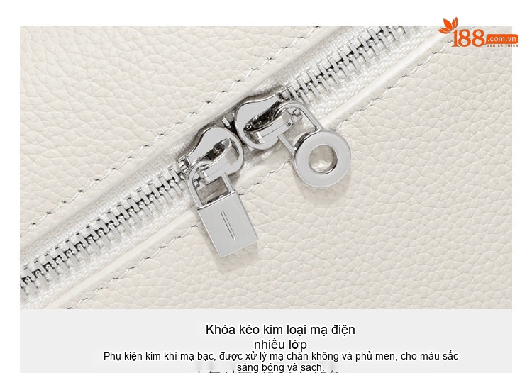 Túi Đeo Vai/Đeo Chéo/Xách Tay Nữ Da Bò Lớn Đựng Hộp Cơm Phong Cách Tối Giản Màu Đen, Trắng Kem chi tiết 3