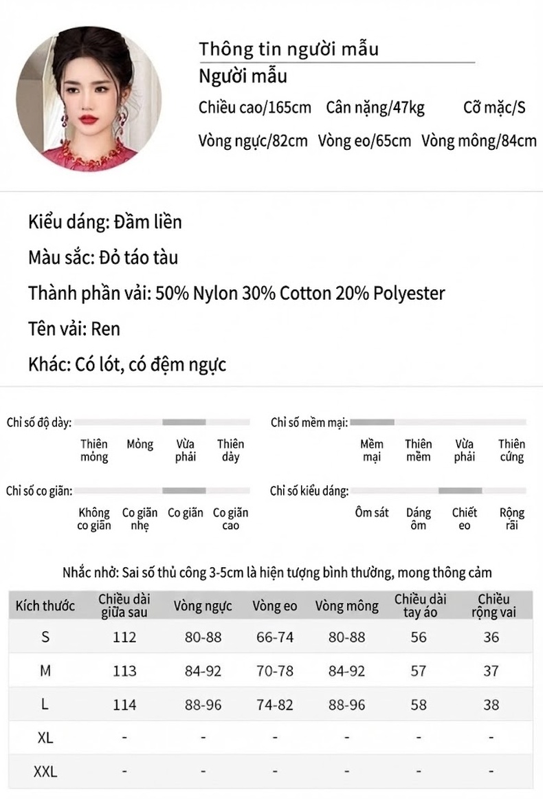 Váy Ôm Body Nữ Lệch Tà Xẻ Tà Thiết Kế Ren Cườm Sang Trọng Màu Đỏ Rượu Vang chi tiết 2