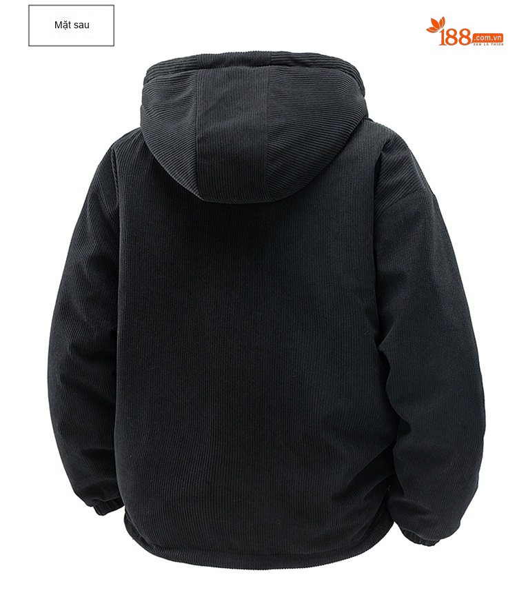 Áo Khoác Cotton Lót Lông Cừu Non Có Mũ Trùm Đầu Dáng Rộng Nam Nữ Màu Đen, Xanh, Tím, Kem... chi tiết 28