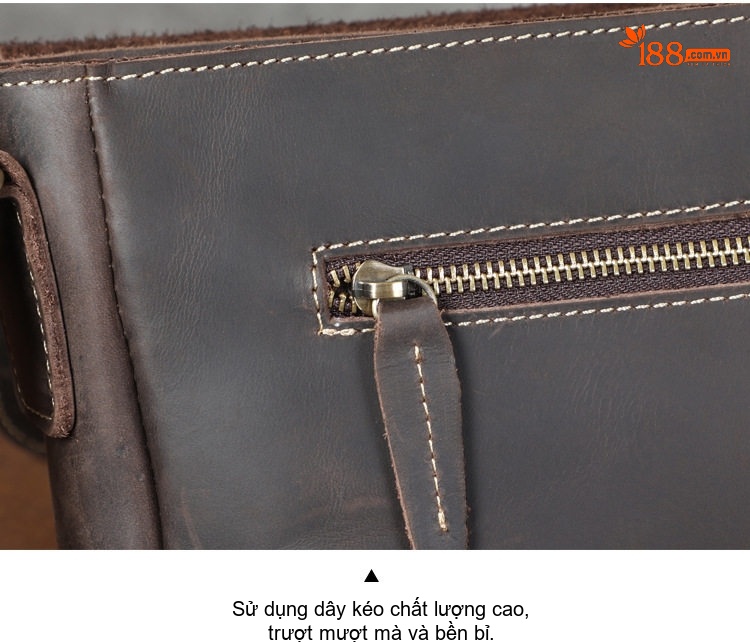 Túi Đeo Chéo Nam Da Thật S.Worker Phong Cách Retro Màu Nâu chi tiết 18