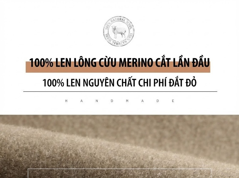 Áo Khoác Dạ Nam 100% Lông Cừu Hai Mặt Lót Nhung Vàng Kim Màu Be, Đen chi tiết 2