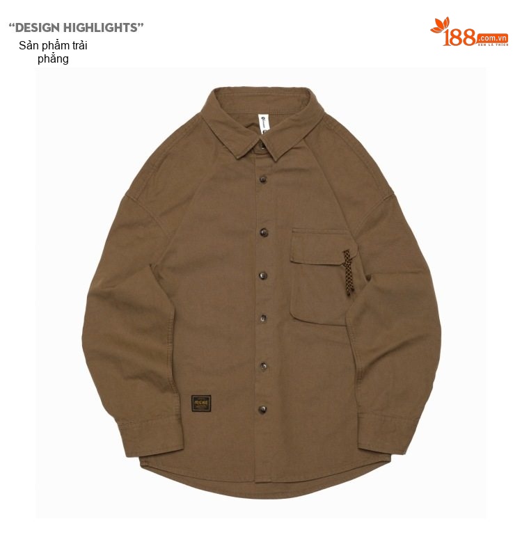 Áo Sơ Mi Nam Cotton Dáng Rộng Phong Cách Retro Màu Xanh Rêu, Nâu, Đen chi tiết 19