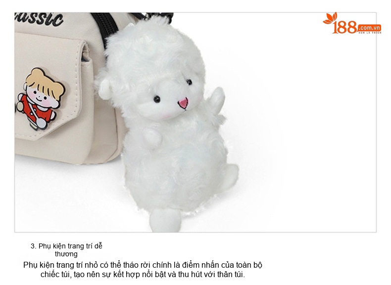 Túi Đeo Chéo Nữ Vải Canvas Mini Đựng Điện Thoại Phong Cách Hàn Quốc Màu Kem chi tiết 37