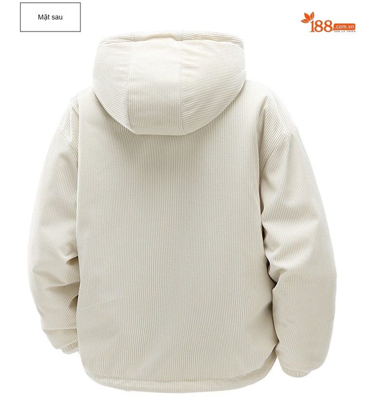 Áo Khoác Cotton Lót Lông Cừu Non Có Mũ Trùm Đầu Dáng Rộng Nam Nữ Màu Đen, Xanh, Tím, Kem... chi tiết 17