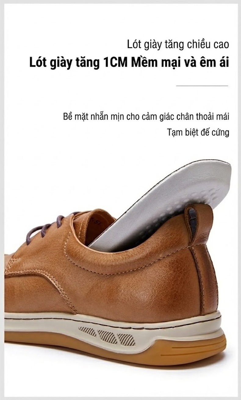 Giày Mọi Nam Da Thật Thoáng Khí Chiều Cao Đế Khoảng 3cm Phong Cách Retro Màu Nâu, Đen chi tiết 11