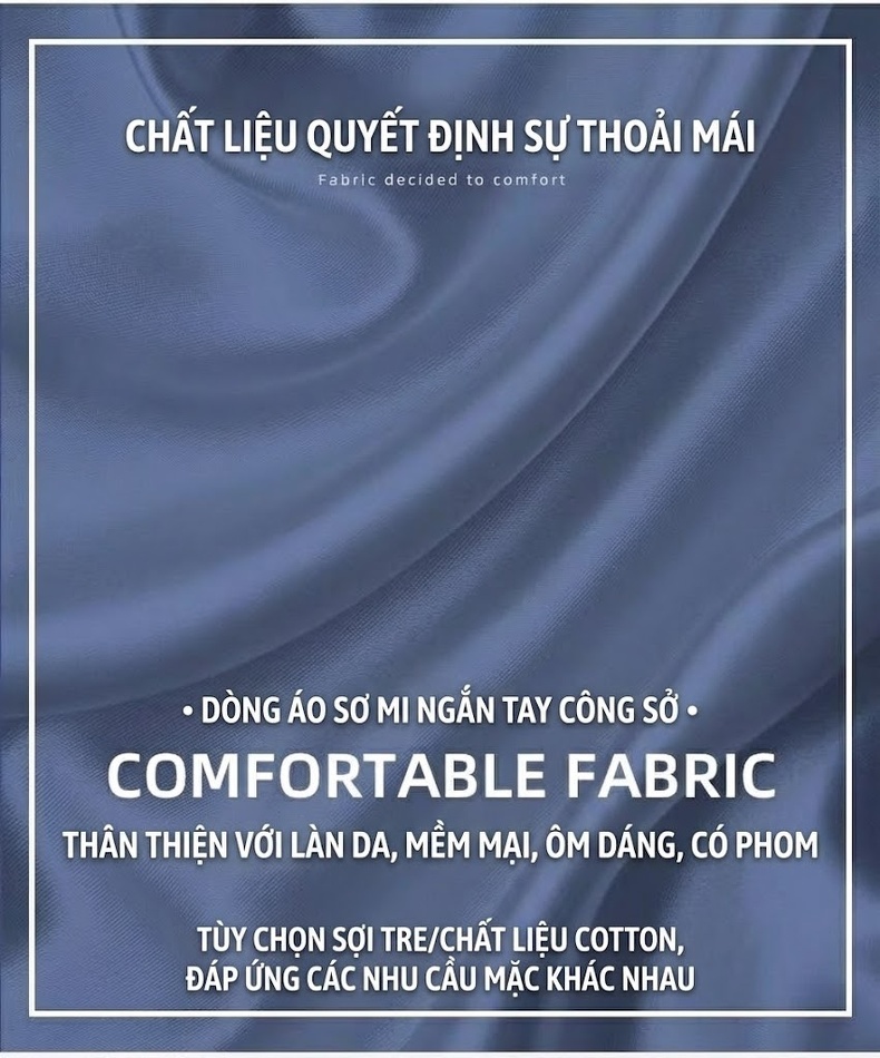 Áo Sơ Mi Nam Tay Ngắn Cotton Kẻ Sọc Thoáng Mát Màu Xám, Xanh Dương, Vàng chi tiết 4