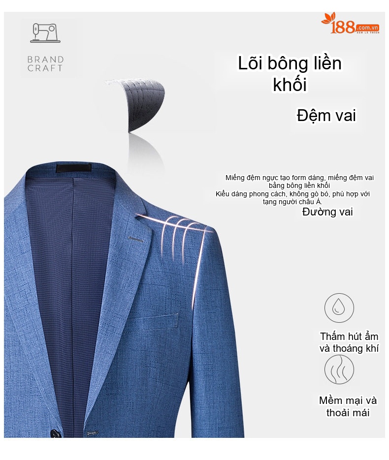 Áo Vest Nam Mỏng Nhẹ Dáng Ôm Vừa Vặn Màu Xanh Lam chi tiết 8