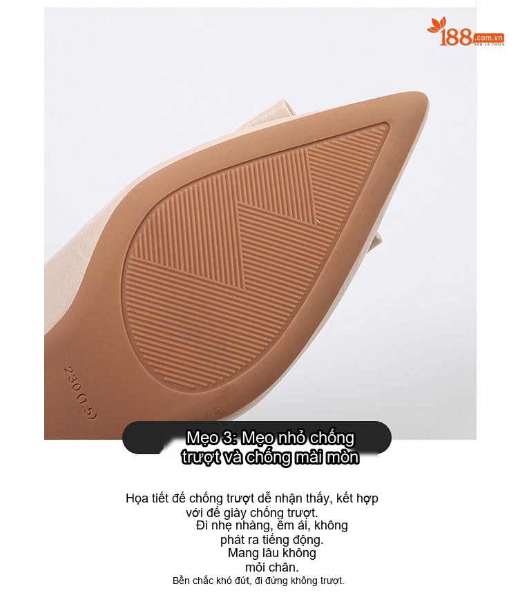 Giày Cao Gót Nữ Da Mềm Chiều Cao Đế Khoảng 6cm Kiểu Hàn Quốc Màu Đen, Kem chi tiết 9