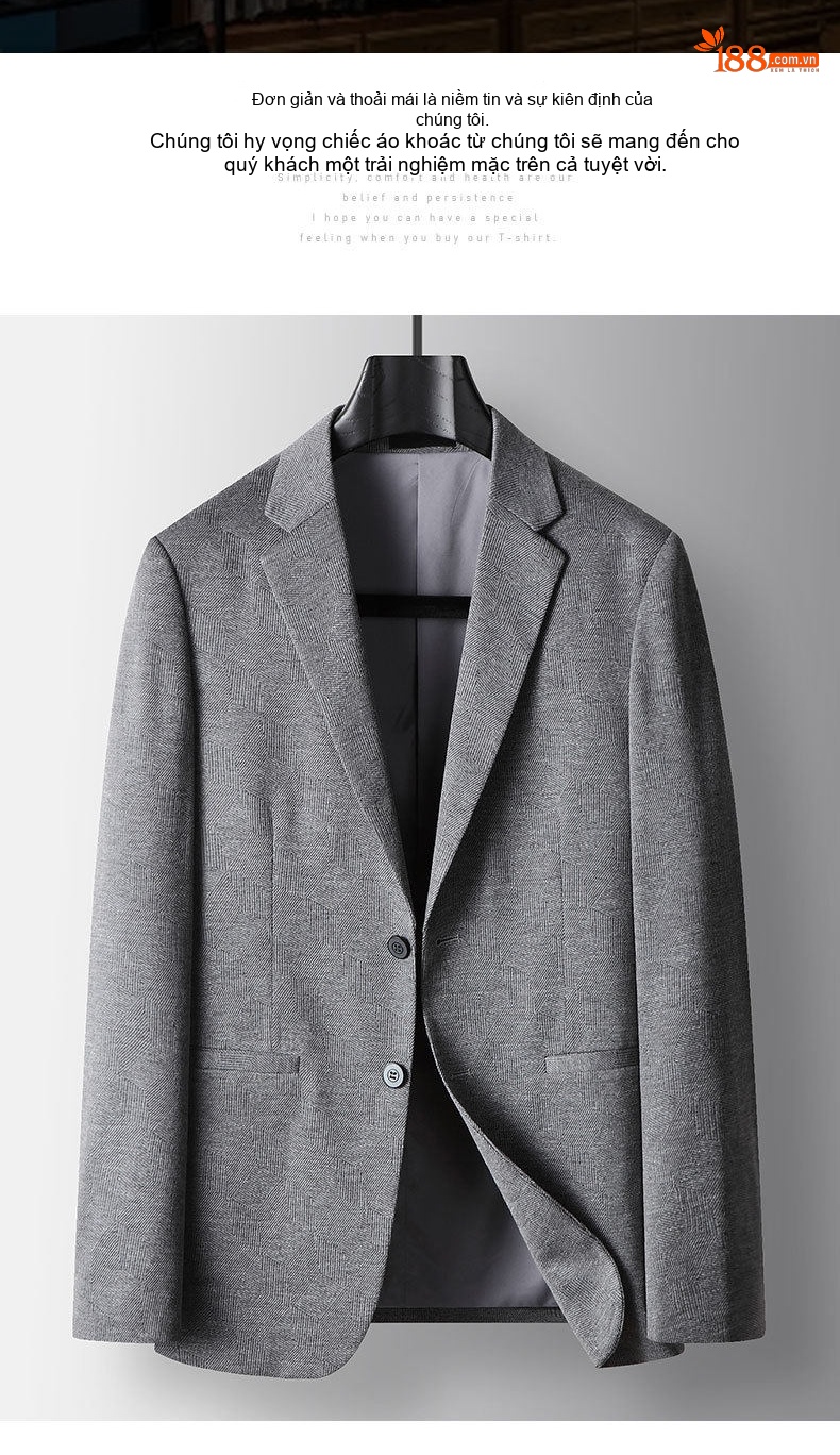 Áo Vest Blazer Nam Mỏng Nhẹ Phong Cách Hàn Quốc Màu Xám chi tiết 4