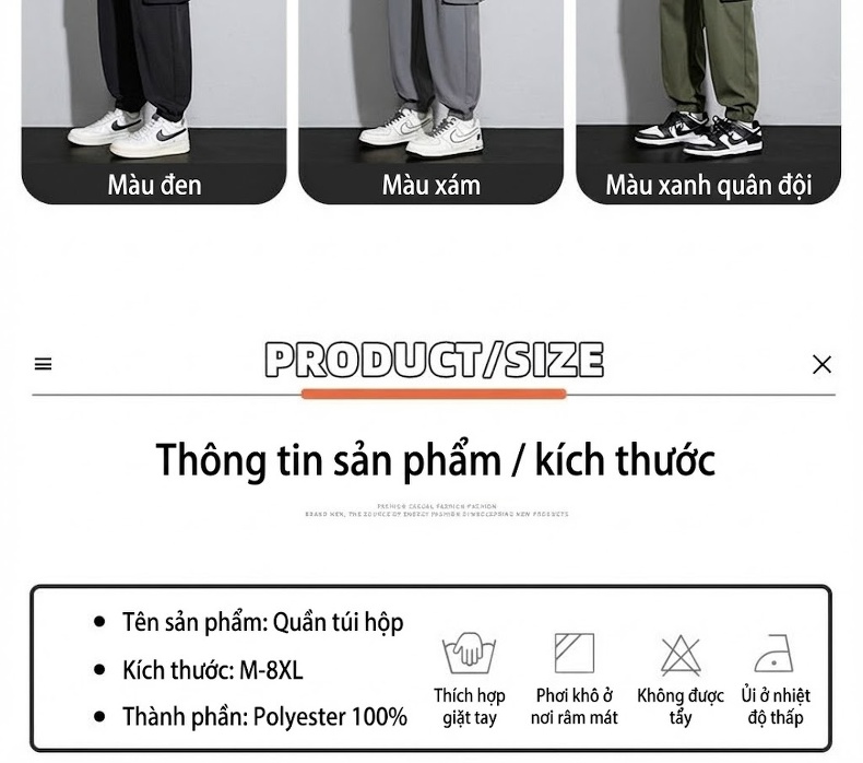 Quần Jogger Nam Ống Bo Chun Túi Hộp Lót Lông Dày Dặn Phong Cách Thể Thao chi tiết 6