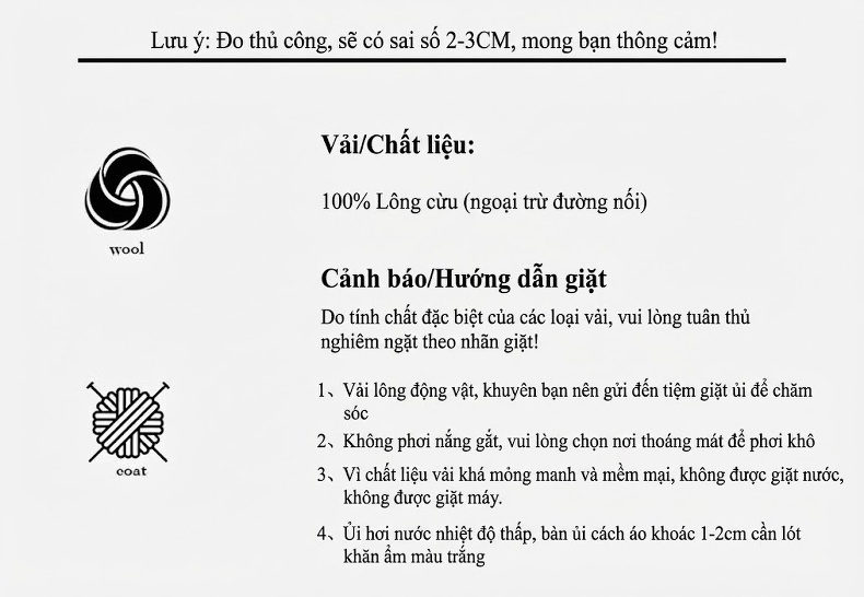 Áo Khoác Dạ Nữ Trung Niên Dáng Dài Hai Mặt Phong Cách Quốc Dân Màu Đỏ, Nâu, Đen, Xanh Navy... chi tiết 5