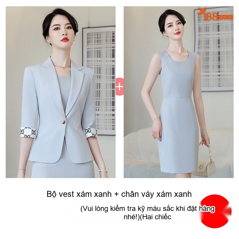 Bộ Vest Công Sở Nữ Tay Lỡ Màu Hồng
