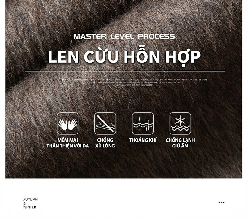 Áo Vest Nam Hai Mặt Dạ Lông Cừu Dáng Ôm Phong Cách Doanh Nhân Màu Nâu, Xám chi tiết 7