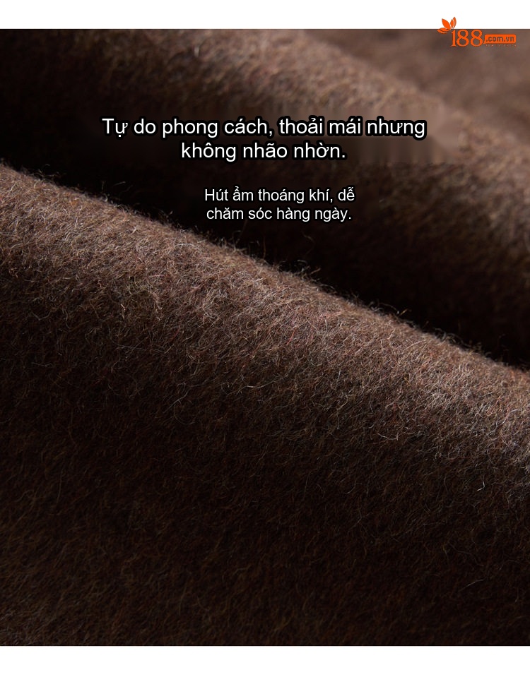 Áo Khoác Dạ Nữ Dáng Dài Vừa Cổ Trụ Thắt Eo Màu Nâu chi tiết 10