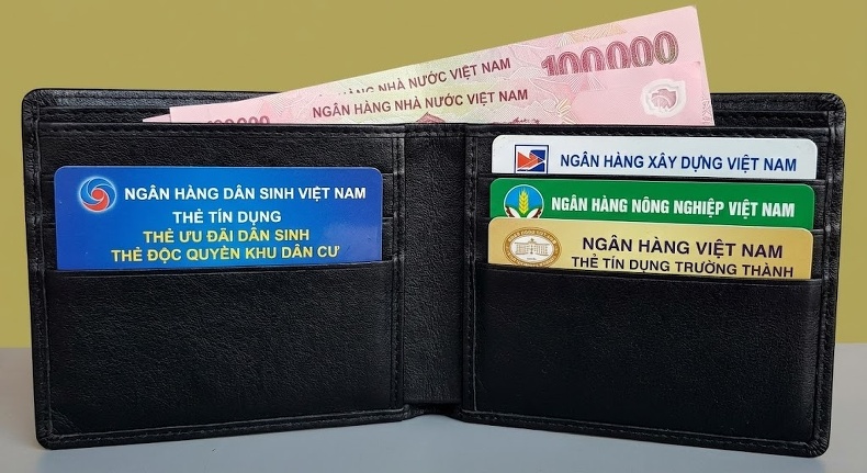 Ví Da Bò Dáng Ngang Dệt Sợi Thủ Công, Ví Đựng Thẻ Da Thật Phong Cách Doanh Nhân Màu Đen chi tiết 17
