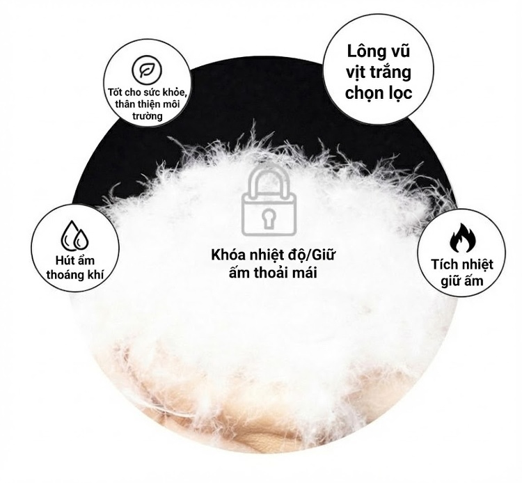 Áo Phao Nữ Dáng Dài Vừa 2023 Kiểu Hàn Quốc Form Rộng Nhỏ Nhắn, Dày Dặn Màu Trắng, Nâu, Đen chi tiết 5