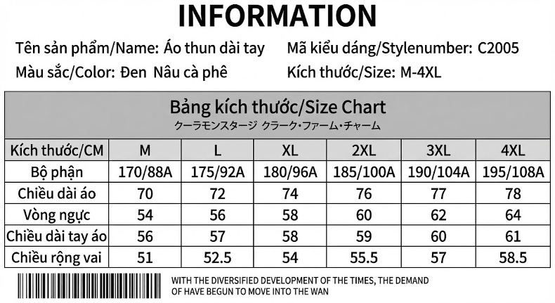 Áo Thun Tay Dài Nam Cotton Form Rộng Cổ Tròn Phong Cách Retro Màu Nâu, Xám chi tiết 5