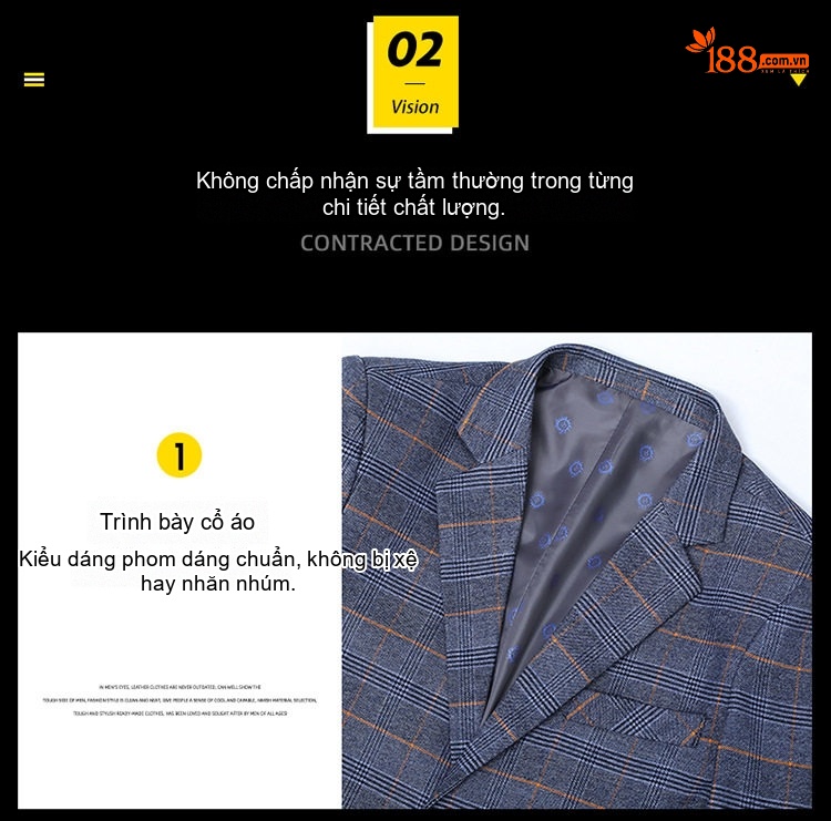 Áo Khoác Blazer Nam Kẻ Sọc Dáng Ôm Phong Cách Hàn Quốc Thanh Lịch Màu Xám, Xanh Dương chi tiết 4