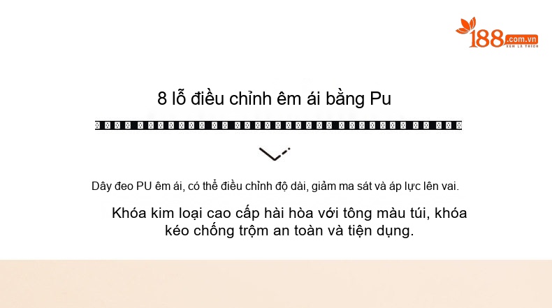 Túi Đeo Chéo Nữ Da Bóng Cao Cấp Màu Đen, Trắng chi tiết 6