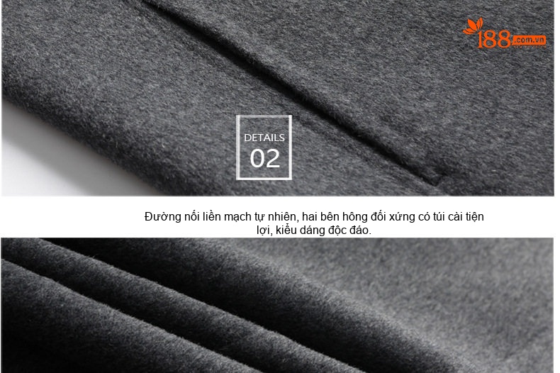 Áo Khoác Dạ Nam Trung Niên Dáng Dài Màu Đen, Xám chi tiết 12