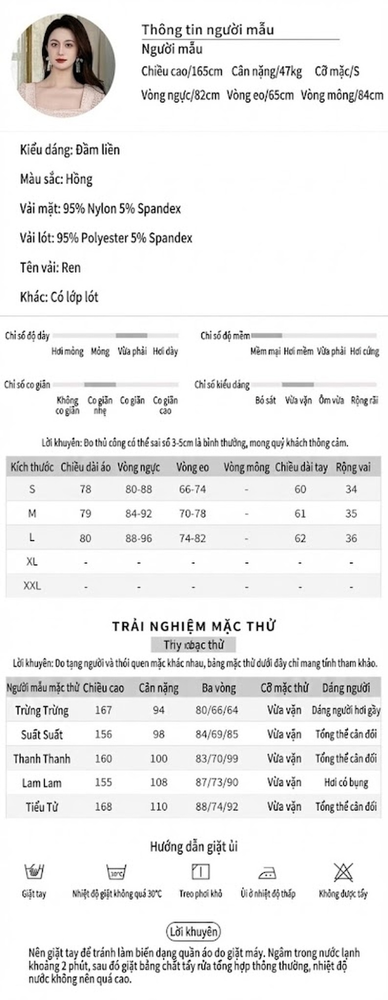 Váy A Chữ Nữ Tay Dài Ren Eo Cao Thiết Kế Bất Đối Xứng Màu Hồng chi tiết 2