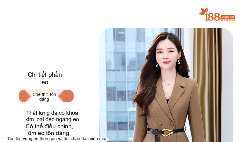 Bộ Vest Blazer Nữ Chân Váy Lưới Dáng Dài Thời Trang Thu Đông Màu Nâu, Đen, Xanh, Cam chi tiết 14