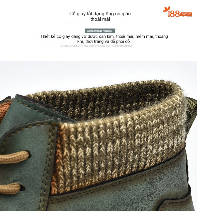 Giày Boot Martin Nam Cổ Lửng Da Mờ Chiều Cao Đế Khoảng 3cm Màu Xanh, Nâu chi tiết 13