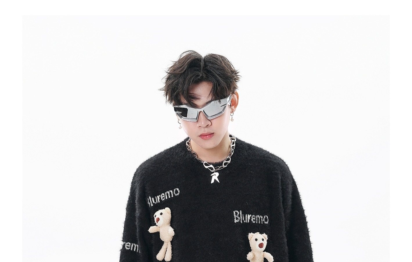 Áo Sweater Nữ Dệt Kim Hình Gấu Hoạt Hình Thêu Chữ Phong Cách Trẻ Trung Màu Đen, Nâu, Hồng, Trắng... chi tiết 13