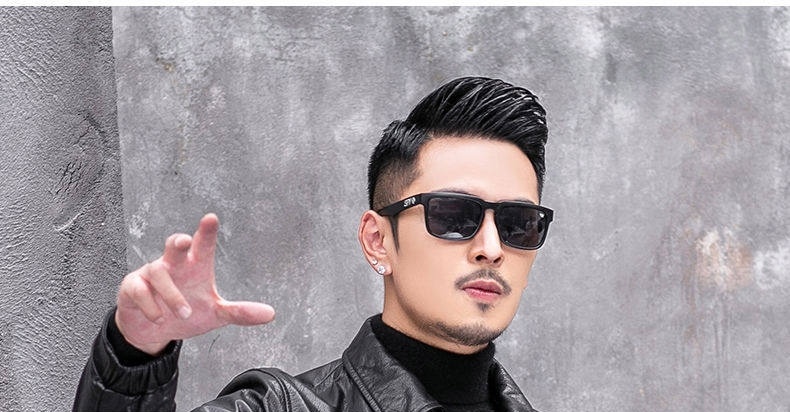 Áo Khoác Da Thật Nam Dáng Ôm Cổ Bẻ Màu Đen chi tiết 1