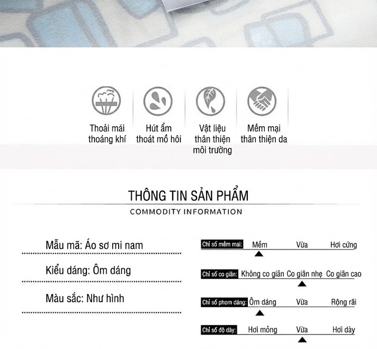 Áo Sơ Mi Nam Dài Tay In Họa Tiết Vuông Vắn Phong Cách Âu Mỹ Màu Trắng, Xanh, Đen chi tiết 8