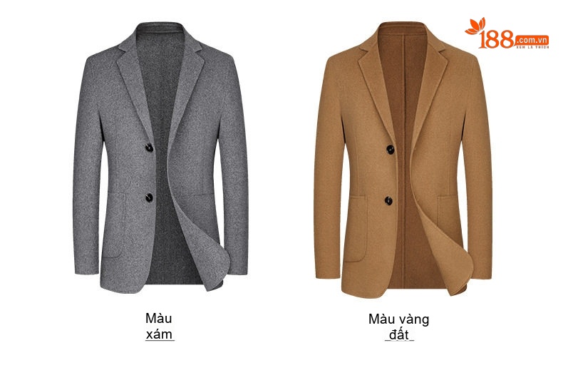 Áo Vest Nam Hai Lớp Toàn Bộ Lông Cừu Màu Đen, Xanh Navy, Xám, Nâu chi tiết 6