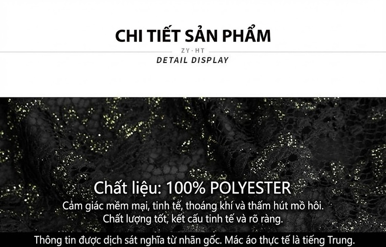 Váy Ôm Body Nữ Ren Lưới Tay Phồng Cổ Tim Dây Rút Màu Đen chi tiết 3