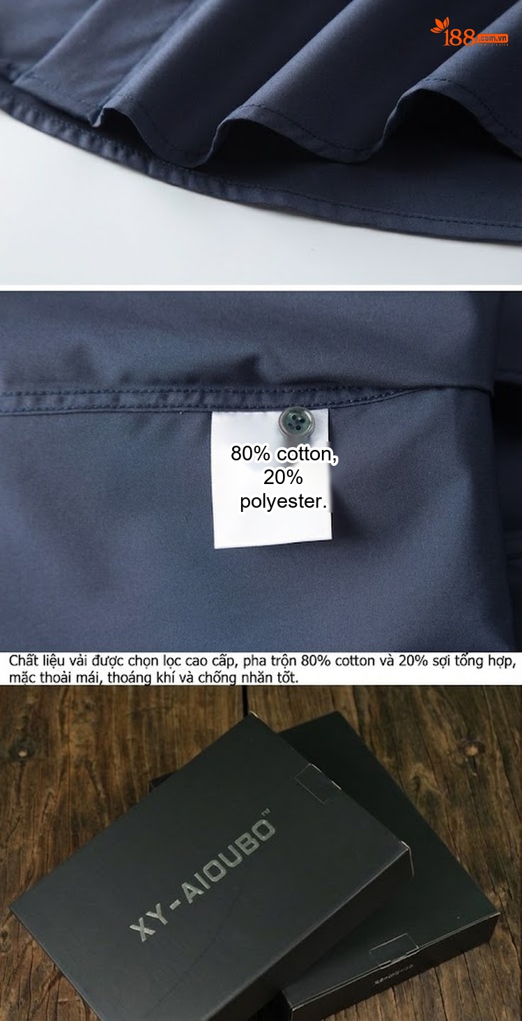 Áo Sơ Mi Nam Tay Dài Slimfit In Hình Chim Hạc Phong Cách Trung Hoa Màu Đen, Trắng, Xanh, Navy chi tiết 11