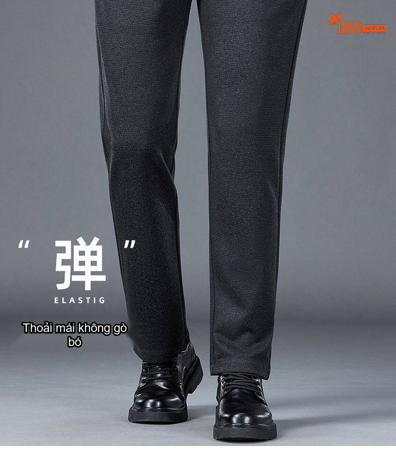 Quần Âu Nam Mềm Mại Wool Co Giãn Dáng Ôm Vừa Màu Xám, Nâu, Đen chi tiết 6
