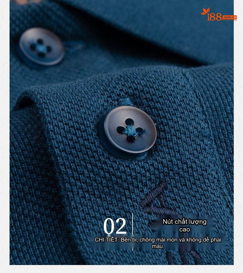 Áo Polo Nam Tay Dài Cotton Cổ Bẻ Phong Cách Doanh Nhân Màu Xanh Lá, Đen, Xanh Dương, Kem... chi tiết 5