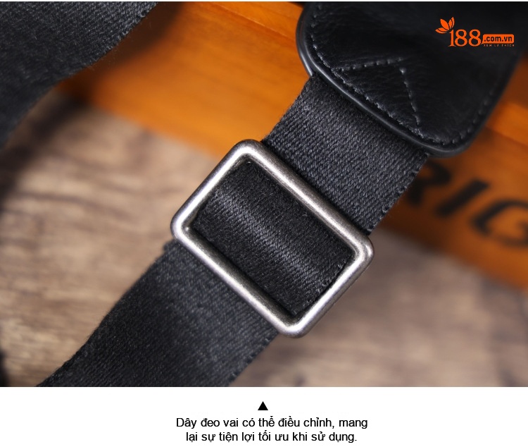 Túi Đeo Ngực/Bụng Nam Da Bò Đựng Điện Thoại Kiểu Vintage Màu Đen chi tiết 15