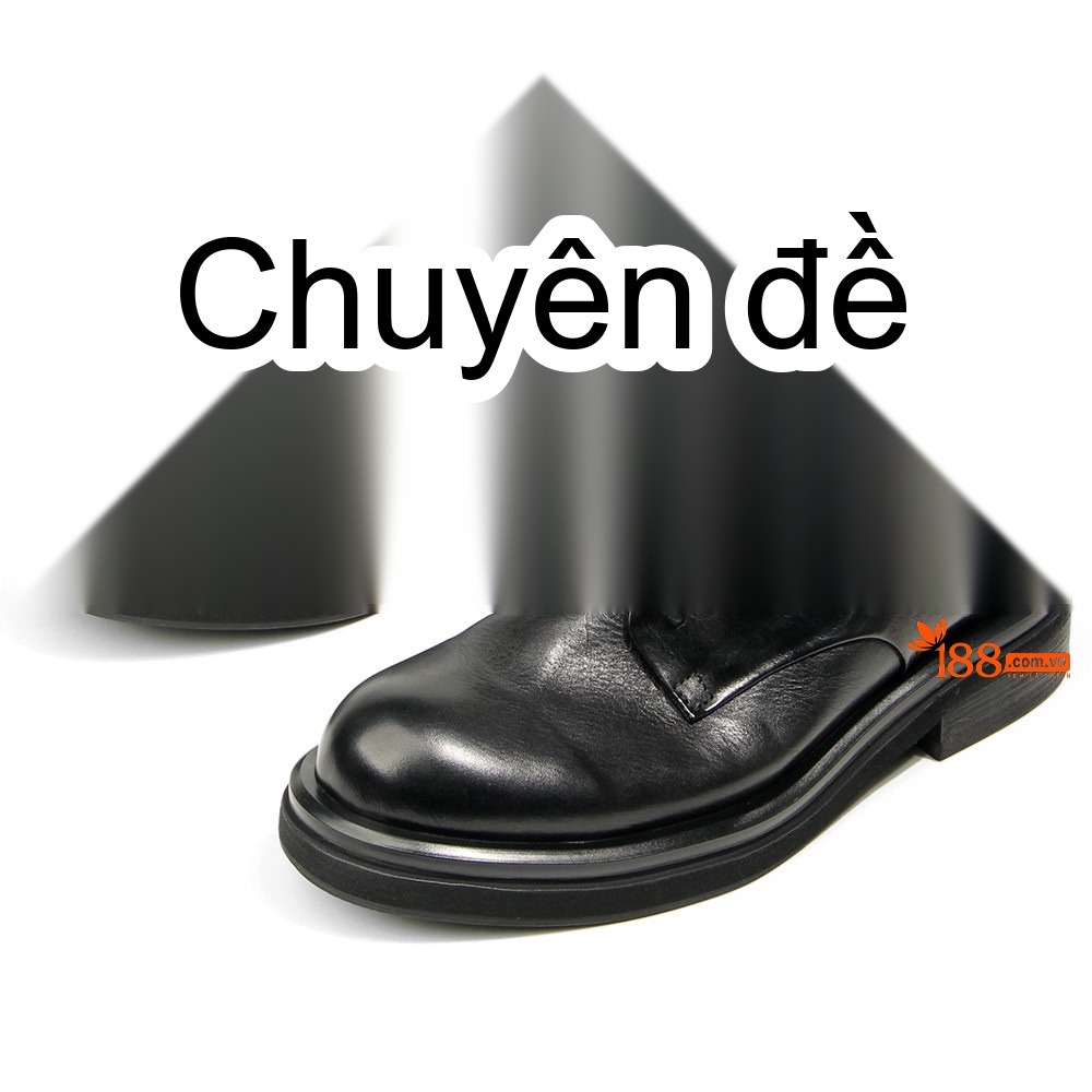 Giày Tây Mũi Tròn Nam Da Bò Lớp Đầu Chiều Cao Đế Khoảng 4cm Phong Cách Anh Màu Đen, Nâu chi tiết 26