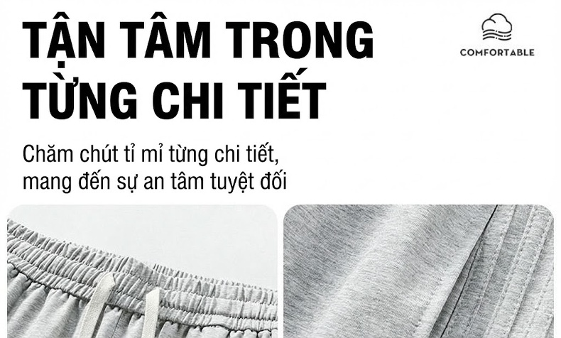 Quần thể thao dáng rộng nam thu đông co giãn thoải mái chi tiết 9