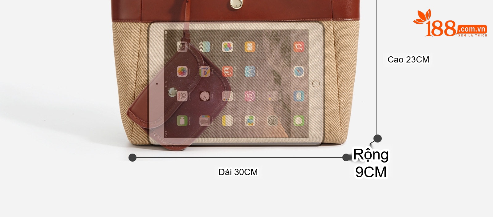 Túi Tote Nữ Thiết Kế Tối Giản Phối Màu Vải Canvas Da Bóng