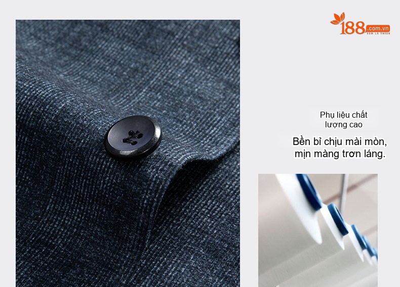 Áo Vest/Blazer Nam Co Giãn Phong Cách Hàn Quốc Màu Xanh Navy chi tiết 27