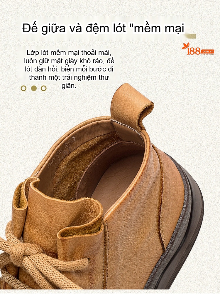 Giày Chelsea Boot Nam Da Bò Khóa Kéo Bên Hông Chiều Cao Đế Khoảng 4cm Màu Đen, Nâu chi tiết 6